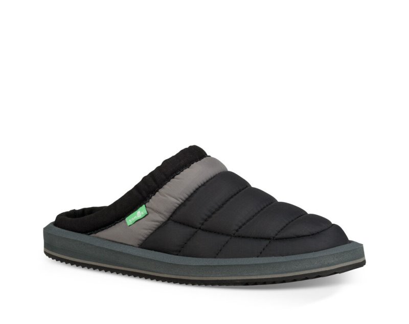 Kids' Sanuk Lil Puffer Low Sidewalk Surfers Black | 2956-QSDTX