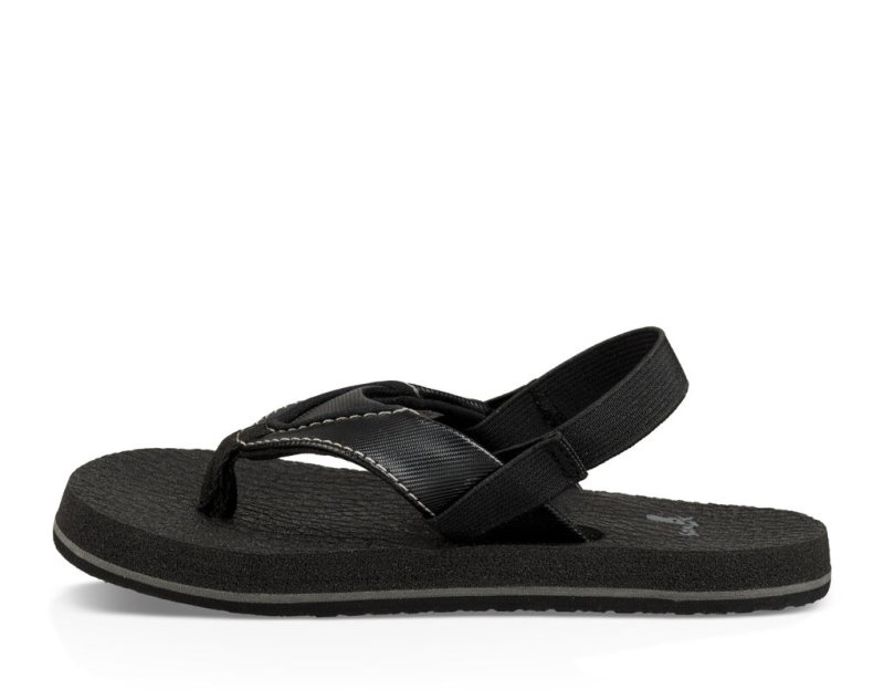 Kids' Sanuk Root Beer Cozy Sandals Black | 0956-PAFWK