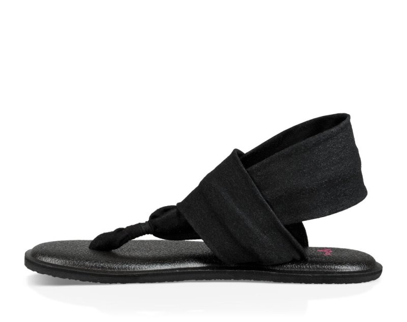 Kids' Sanuk Yoga Sling Burst Sandals Black | 5973-CQEYI