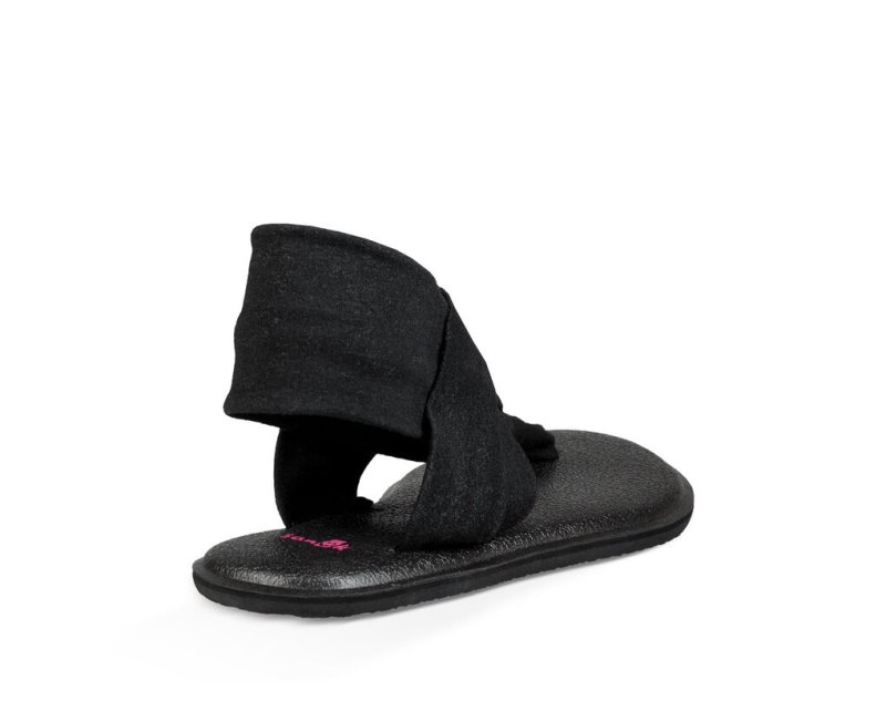 Kids' Sanuk Yoga Sling Burst Sandals Black | 5973-CQEYI