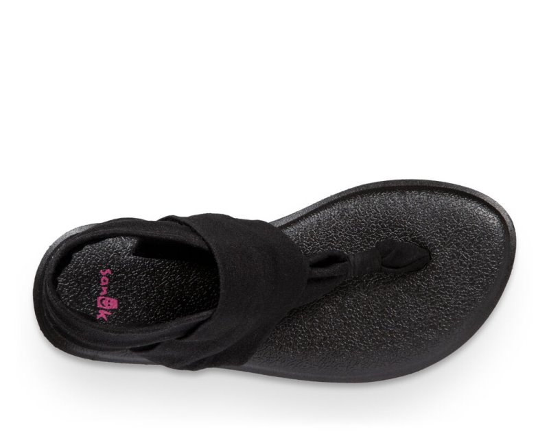 Kids' Sanuk Yoga Sling Burst Sandals Black | 5973-CQEYI