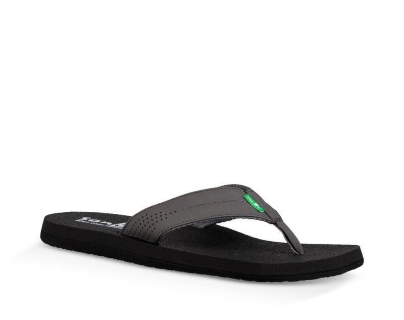 Men's Sanuk Beer Cozy Coaster Flip Flops Grey / Grey | 3526-JWSVE