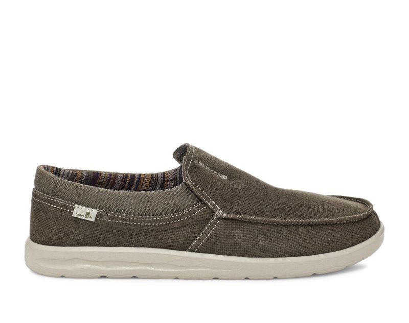 Men\'s Sanuk Hi Bro Lite Hemp Slip On Earth Shoes Grey | 3471-YLXDQ