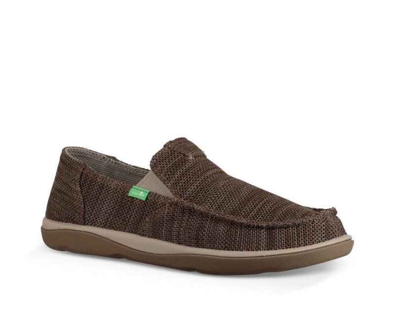 Men's Sanuk Mesh Vagabond Tripper Shoes Khaki | 8106-ZEQUM