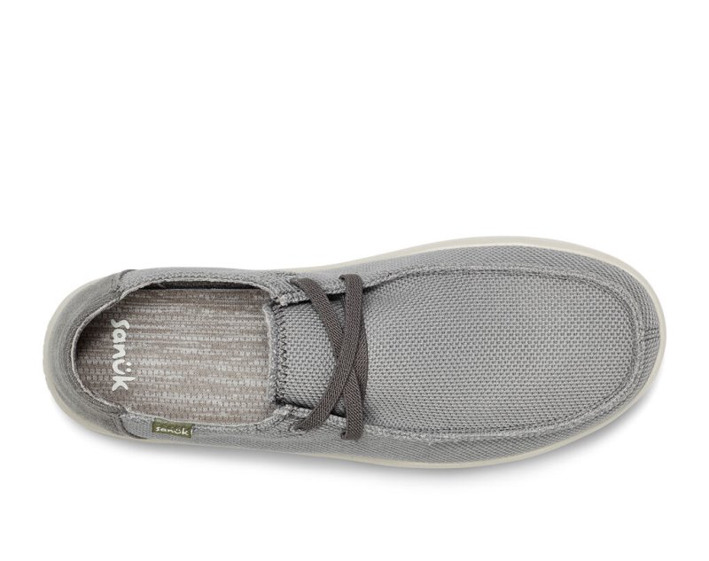 Men's Sanuk Shaka Mesh No Tie Shoes Grey | 4832-FIRGJ