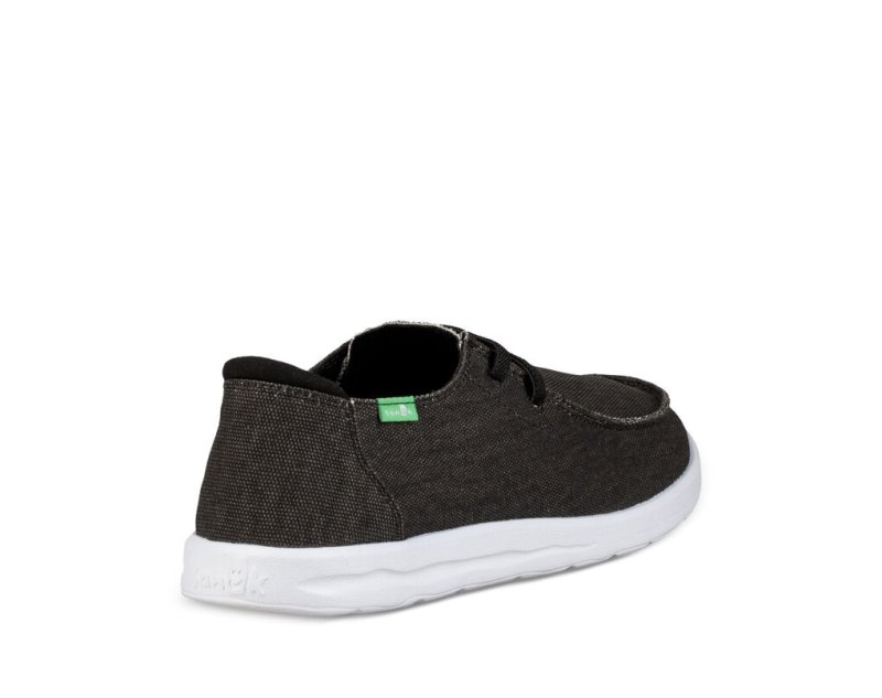 Men's Sanuk Shaka Shoes Black | 8945-XJQAC