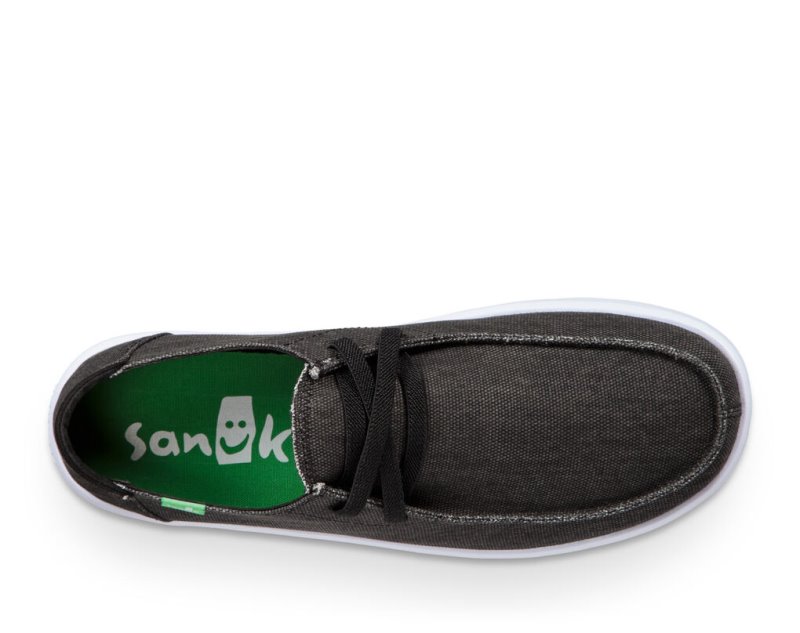 Men's Sanuk Shaka Shoes Black | 8945-XJQAC