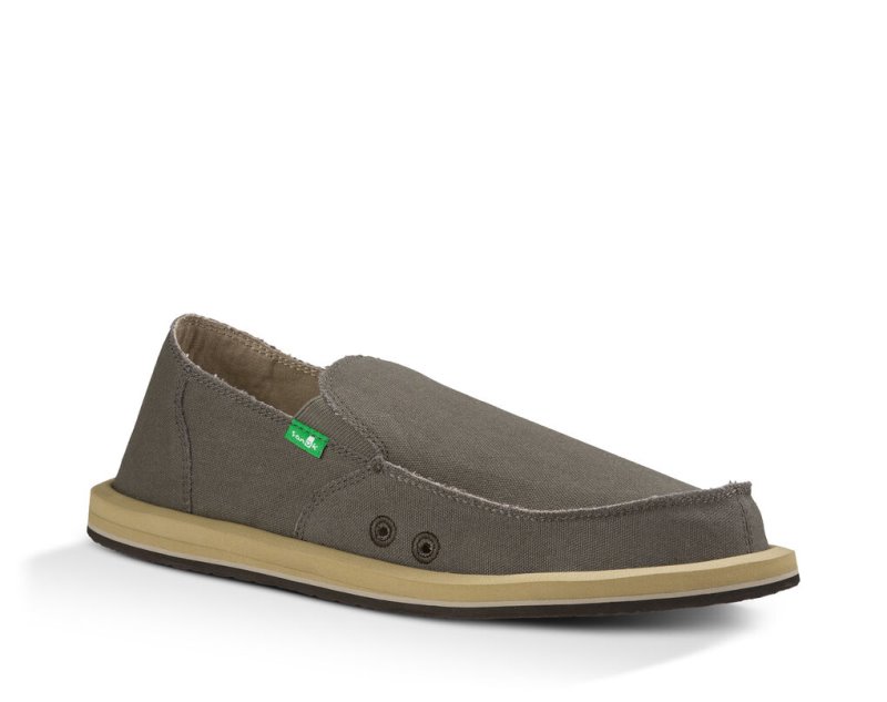 Men's Sanuk Vagabond Shoes Khaki | 2846-ZGPAX