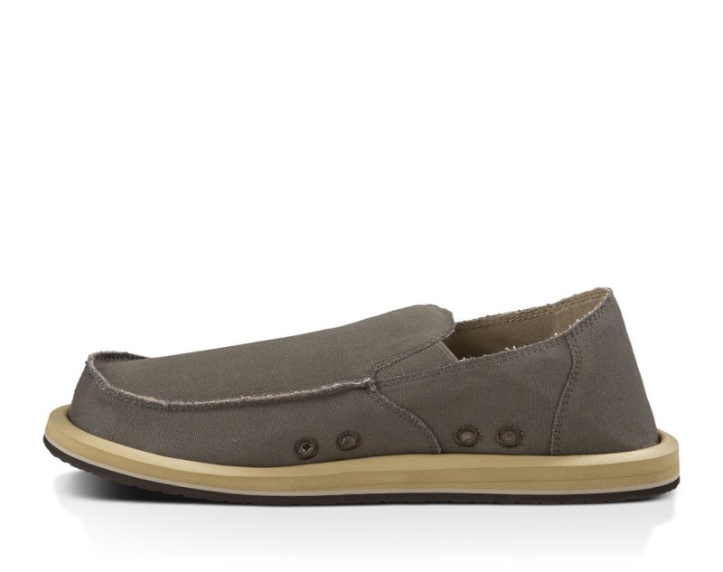 Men's Sanuk Vagabond Shoes Khaki | 2846-ZGPAX