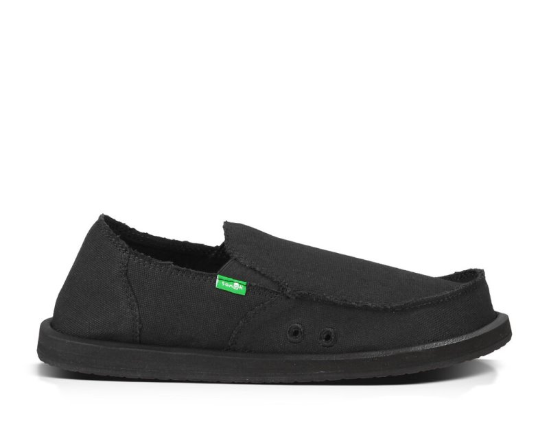 Men\'s Sanuk Vagabond Sidewalk Surfers Black | 4273-AGHLE