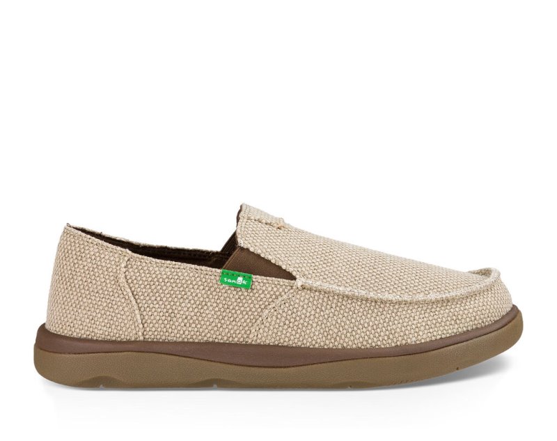 Men\'s Sanuk Vagabond Tripper Sidewalk Surfers Beige | 4267-MEGVT