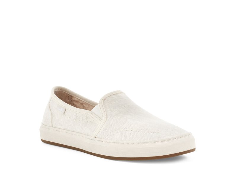 Women's Sanuk Avery Hemp Vegan Slip On Shoes White | 5437-KQVCP