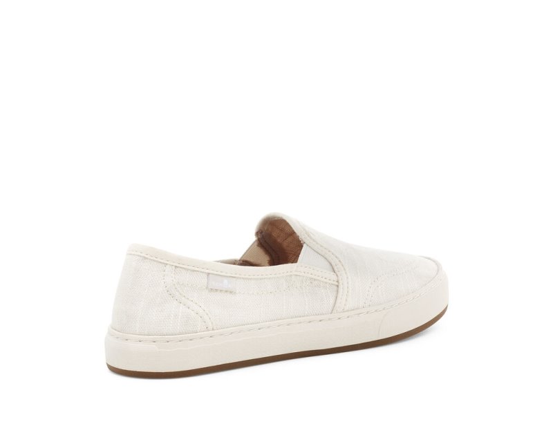 Women's Sanuk Avery Hemp Vegan Slip On Shoes White | 5437-KQVCP