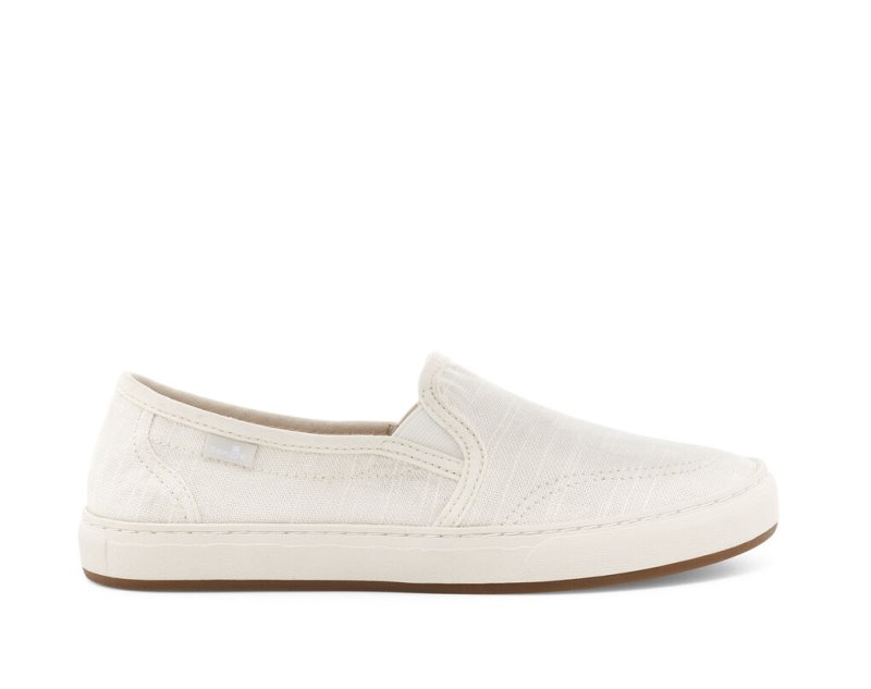 Women\'s Sanuk Avery Hemp Vegan Slip On Shoes White | 5437-KQVCP