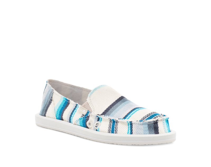 Women's Sanuk Donna Blanket Slip On Shoes Blue | 1230-EKNJI