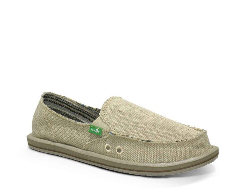 Women's Sanuk Donna Hemp Shoes Beige | 9863-VODGE