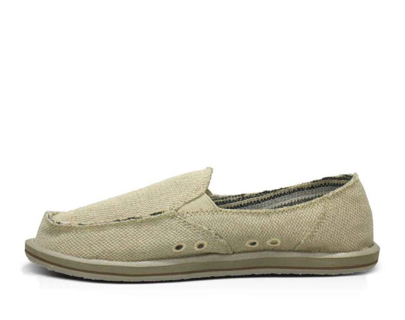 Women's Sanuk Donna Hemp Shoes Beige | 9863-VODGE