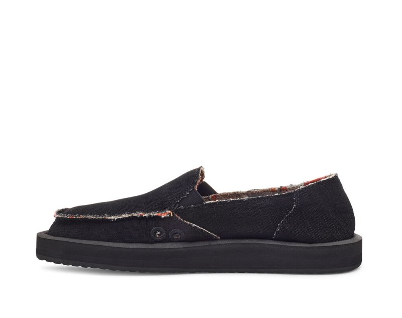 Women's Sanuk Donna St Hemp Shoes Black | 3612-FAVBD