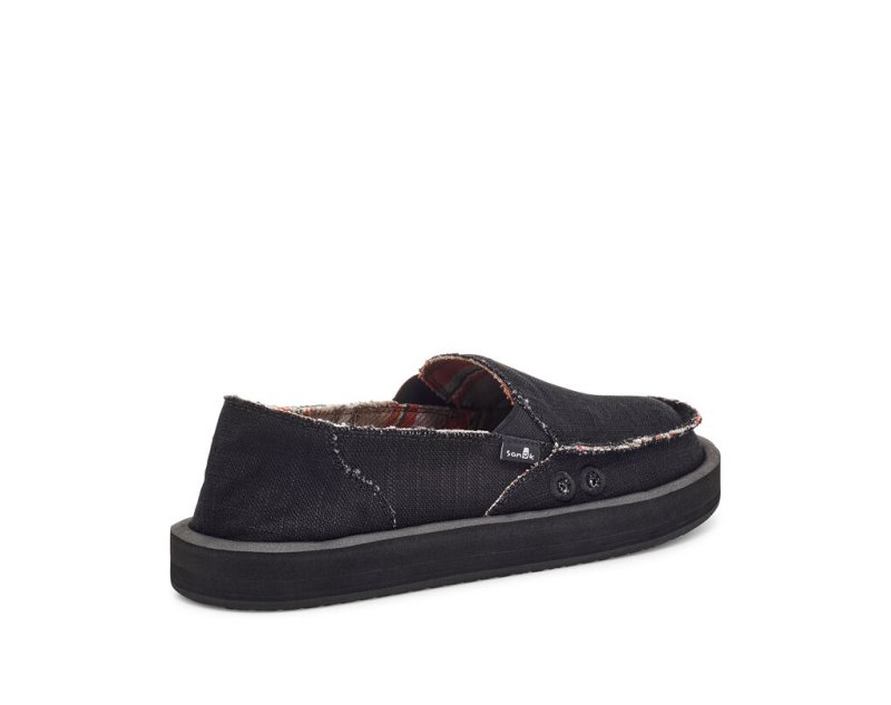 Women's Sanuk Donna St Hemp Shoes Black | 3612-FAVBD