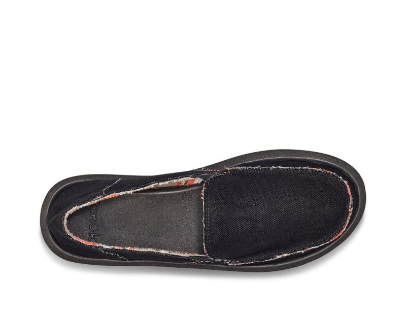 Women's Sanuk Donna St Hemp Shoes Black | 3612-FAVBD