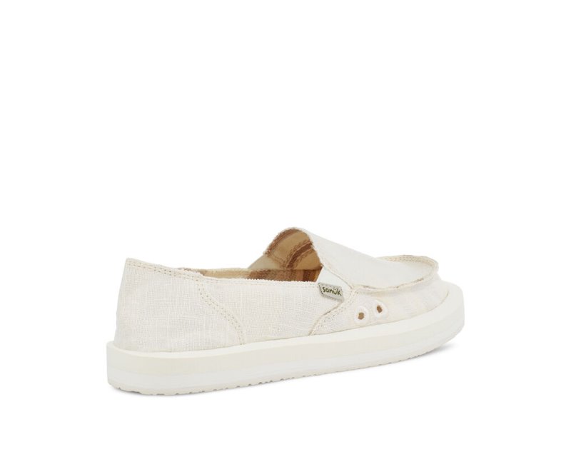 Women's Sanuk Donna St Hemp Shoes White | 2549-DZMSV