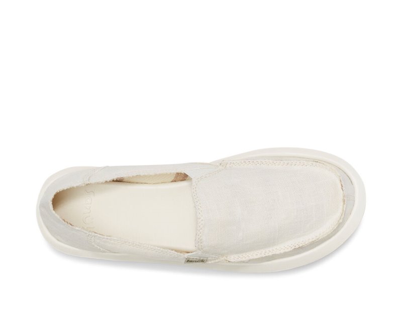 Women's Sanuk Donna St Hemp Shoes White | 2549-DZMSV