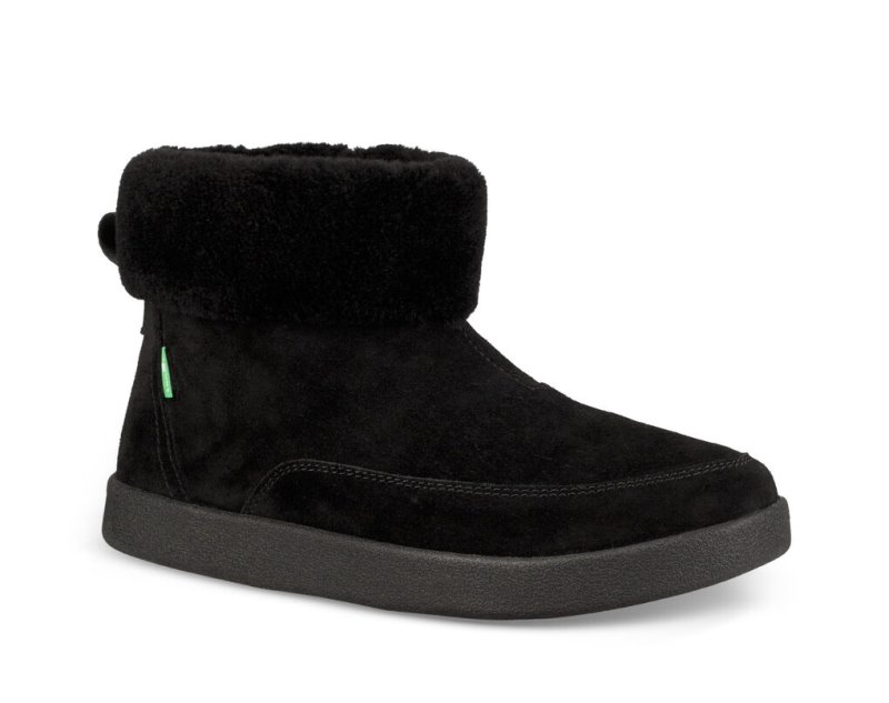 Women's Sanuk New Bootah Suede Boots Black | 2504-OPEXA