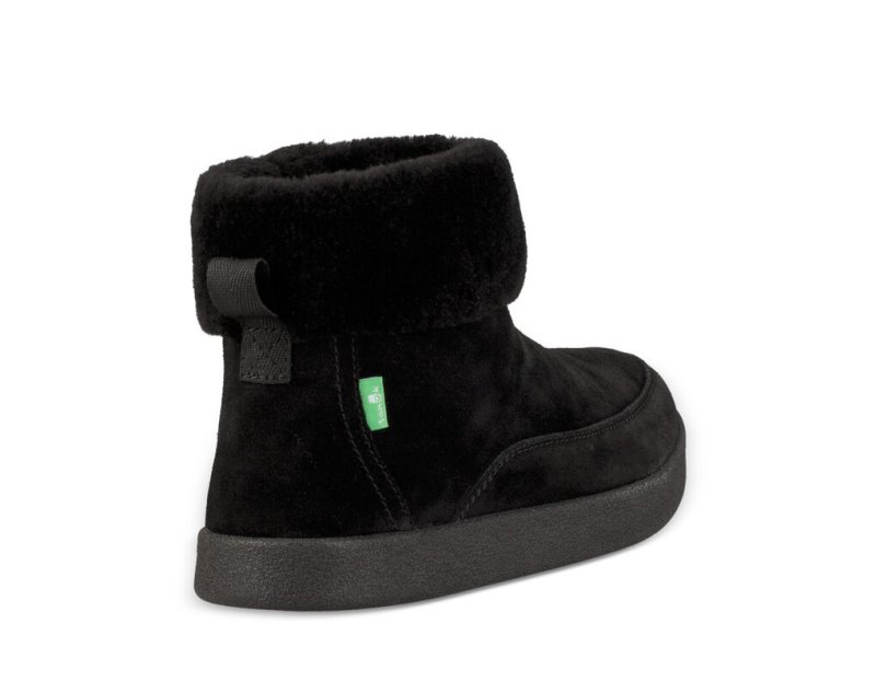 Women's Sanuk New Bootah Suede Boots Black | 2504-OPEXA