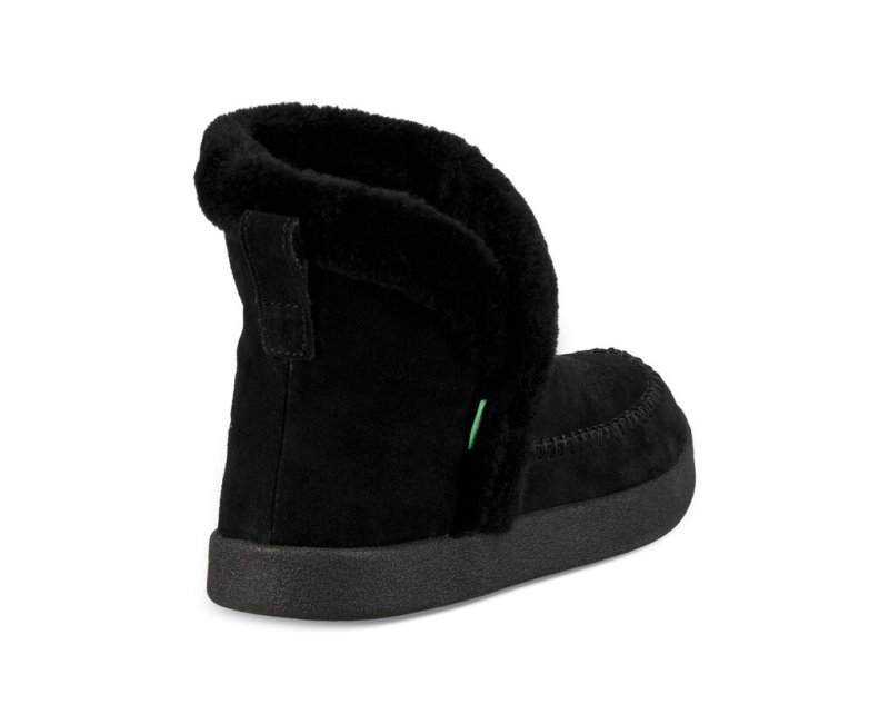 Women's Sanuk Nice Bootah Suede Boots Black | 4697-IESGW