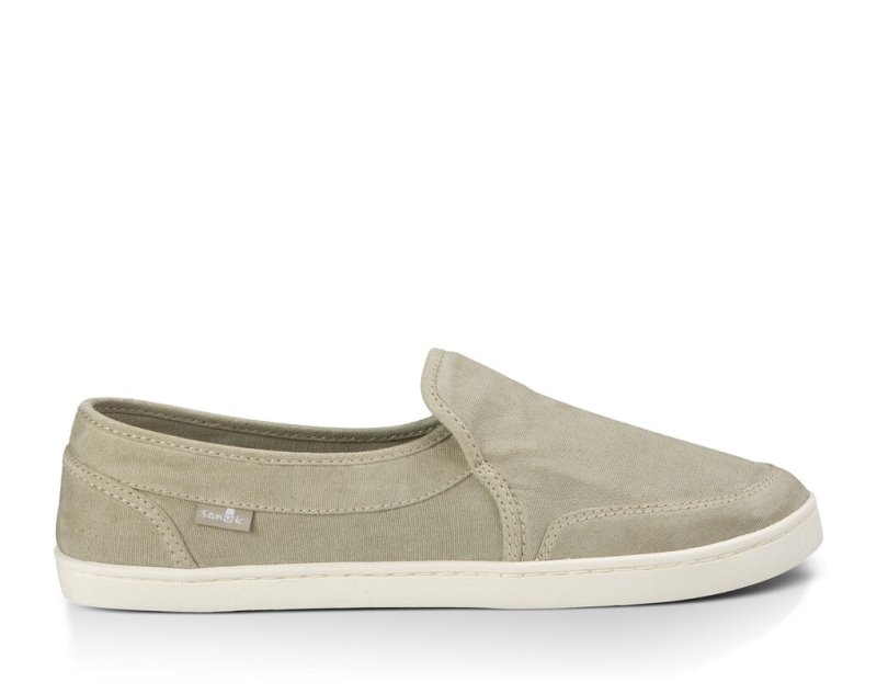 Women\'s Sanuk Pair O Dice Slip On Shoes Beige | 6230-KFHUQ