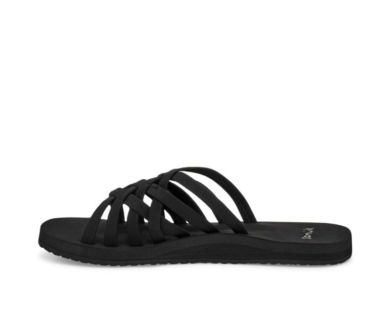 Women's Sanuk Rio Slide Flip Flops Black | 6317-SIRDO