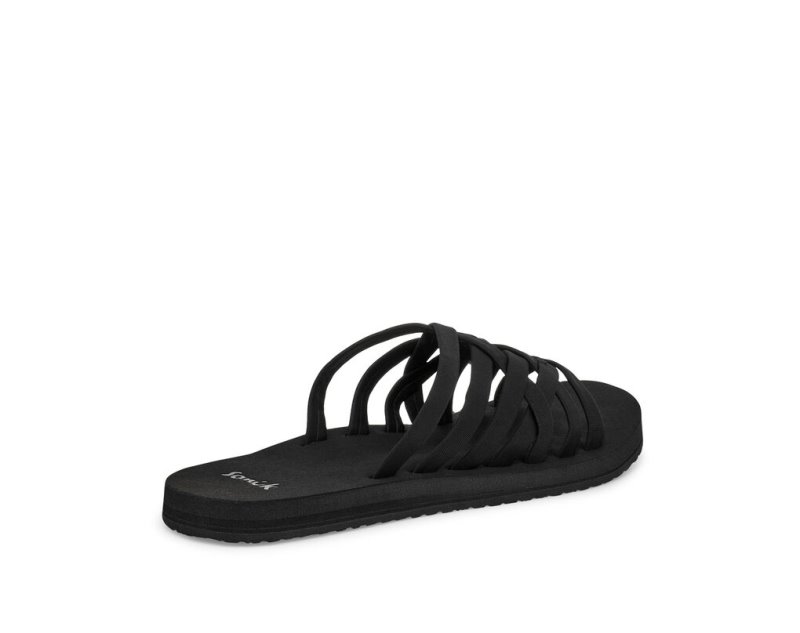 Women's Sanuk Rio Slide Flip Flops Black | 6317-SIRDO