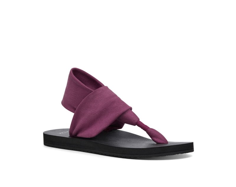 Women's Sanuk Sling St Vegan Sandals Purple | 6170-DXGCS