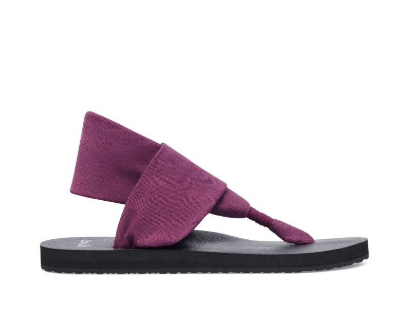 Women\'s Sanuk Sling St Vegan Sandals Purple | 7386-AJQME