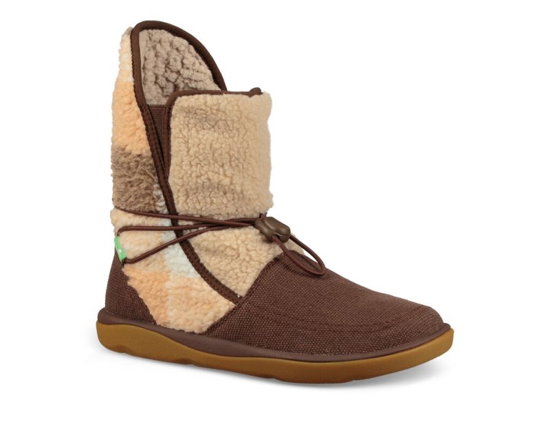 Women's Sanuk Tripper Flurry Boots Burgundy | 4827-OCTQM