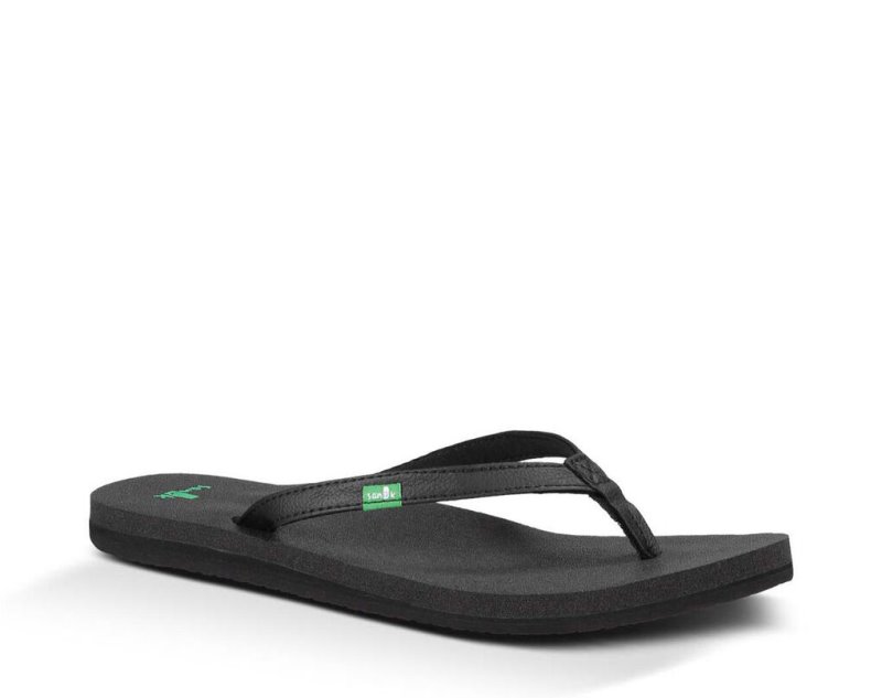 Women's Sanuk Yoga Joy Flip Flops Black | 1506-TZKFJ