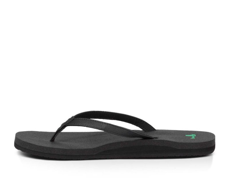 Women's Sanuk Yoga Joy Flip Flops Black | 1506-TZKFJ