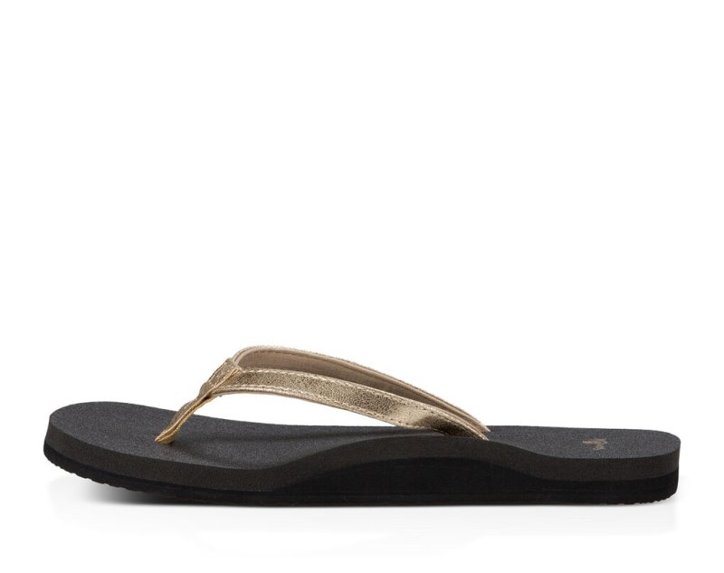 Women's Sanuk Yoga Joy Flip Flops Black | 4259-UCSZF