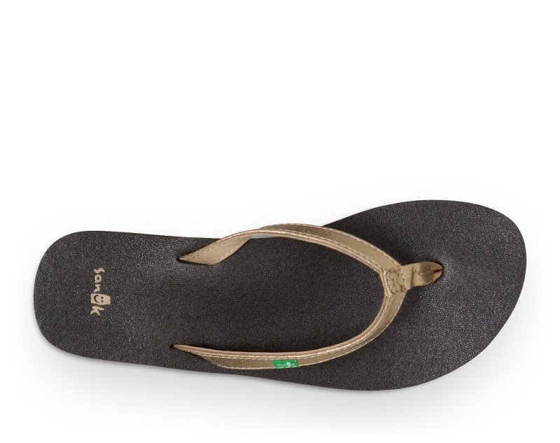 Women's Sanuk Yoga Joy Flip Flops Black | 4259-UCSZF