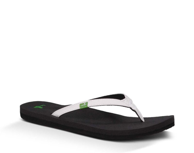 Women's Sanuk Yoga Joy Flip Flops White | 1623-WXDOF