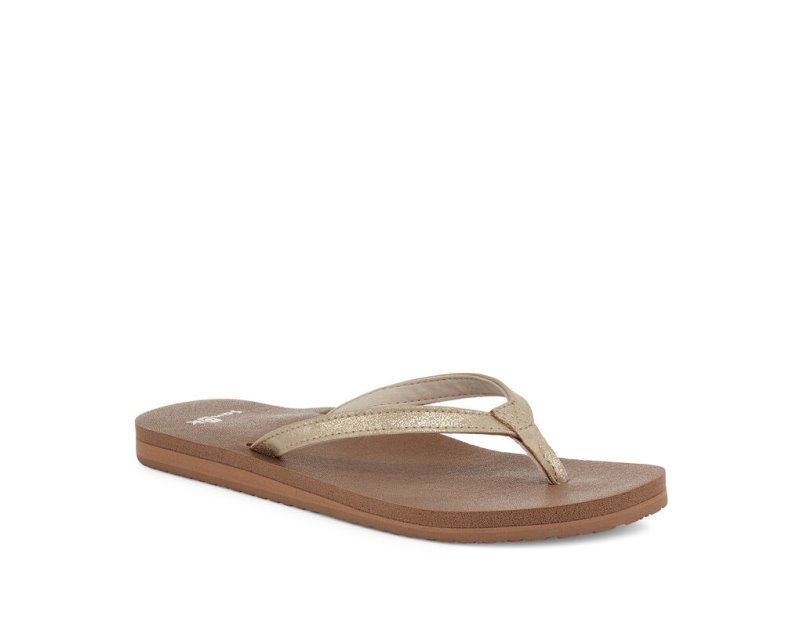 Women's Sanuk Yoga Joy Shimmer Sandals Brown | 5826-PCMIF