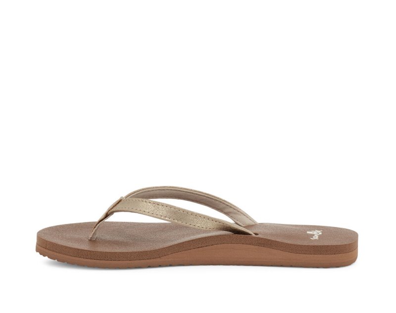 Women's Sanuk Yoga Joy Shimmer Sandals Brown | 5826-PCMIF