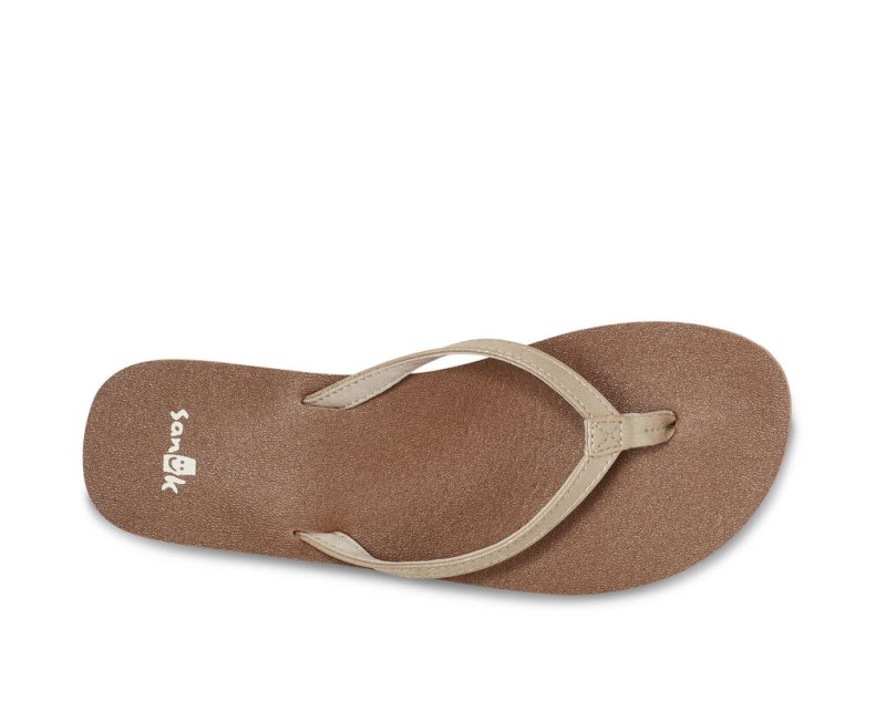 Women's Sanuk Yoga Joy Shimmer Sandals Brown | 5826-PCMIF