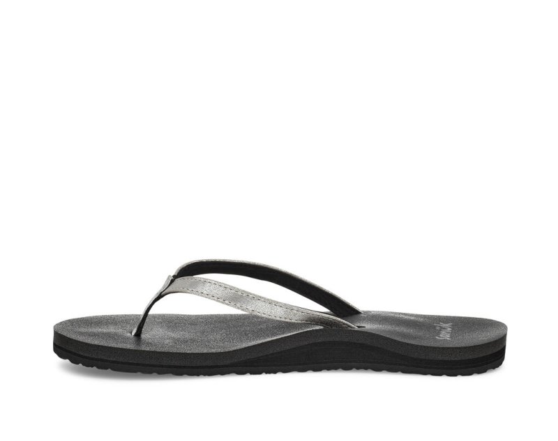 Women's Sanuk Yoga Joy Shimmer Sandals Silver | 8731-FAYMQ