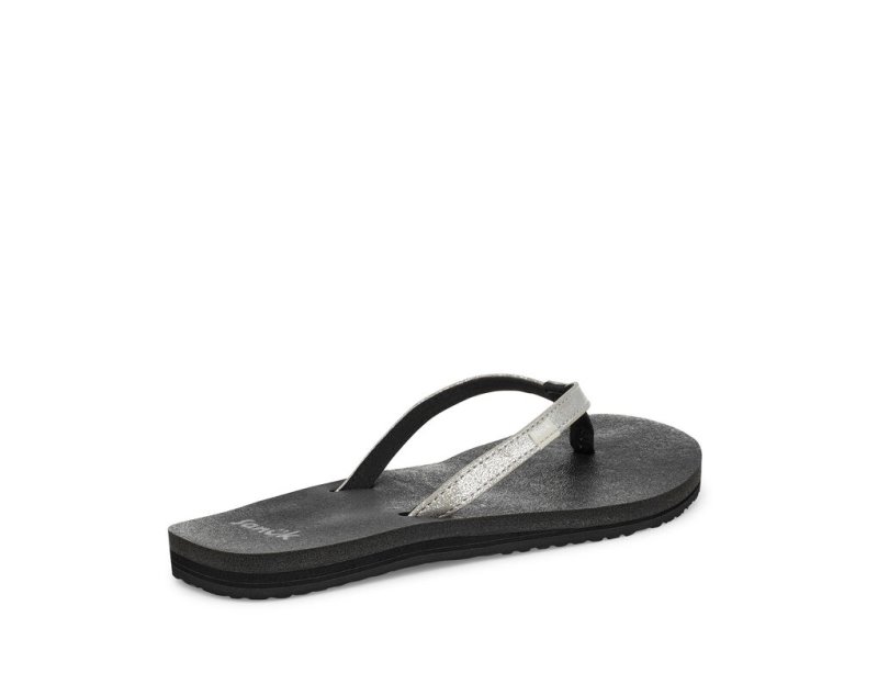 Women's Sanuk Yoga Joy Shimmer Sandals Silver | 8731-FAYMQ