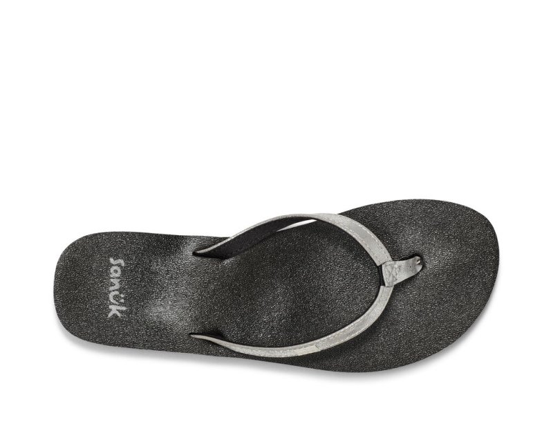 Women's Sanuk Yoga Joy Shimmer Sandals Silver | 8731-FAYMQ