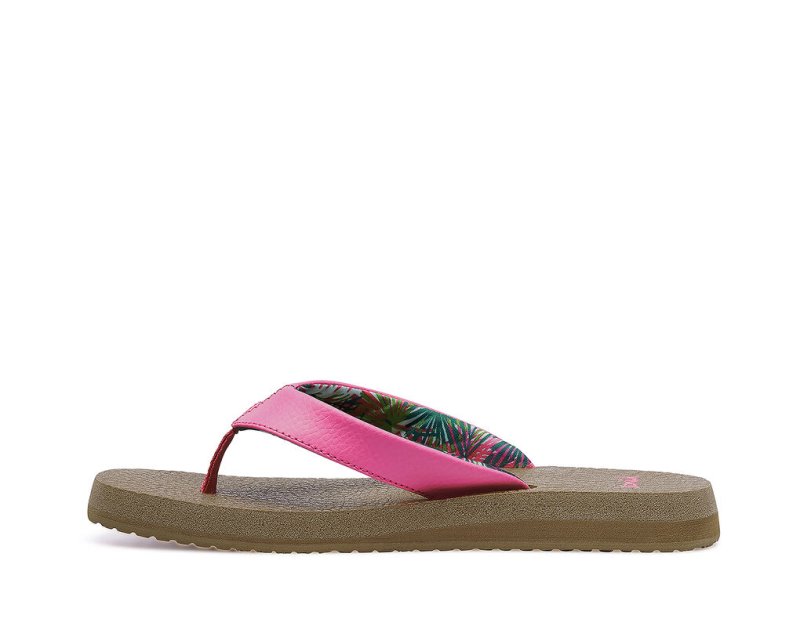 Women's Sanuk Yoga Mat Cushioned Flip Flops Pink | 4620-KSJBH