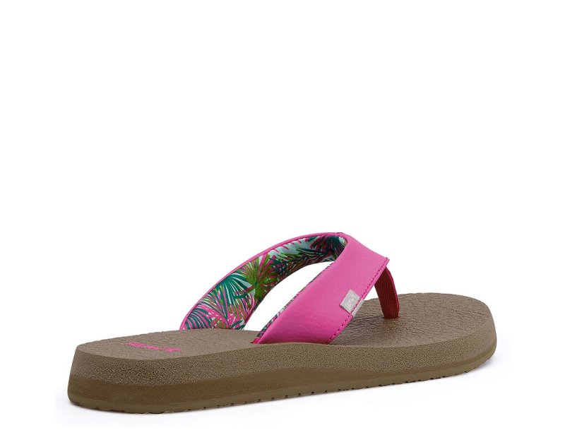 Women's Sanuk Yoga Mat Cushioned Flip Flops Pink | 4620-KSJBH