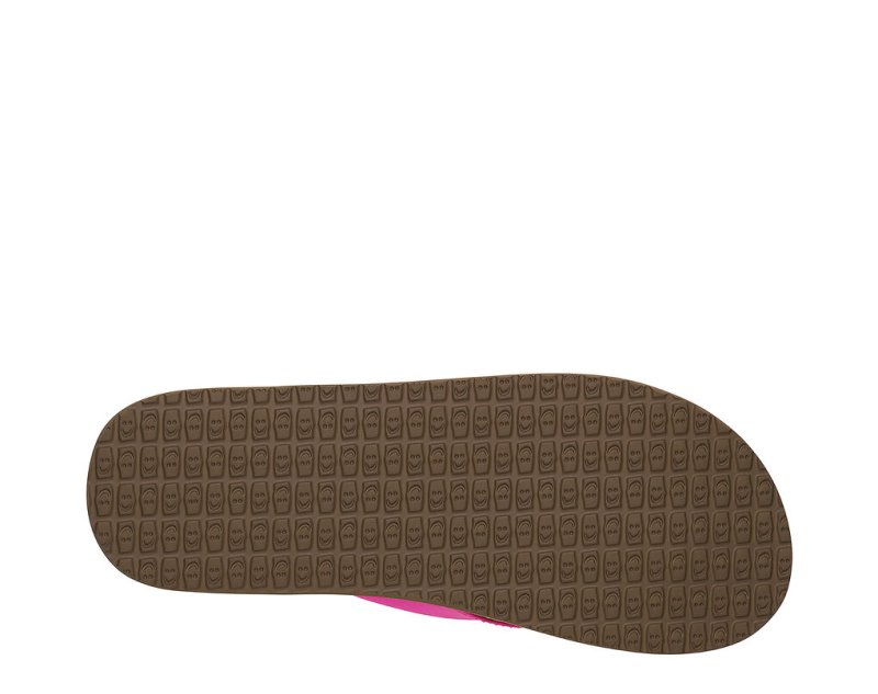 Women's Sanuk Yoga Mat Cushioned Flip Flops Pink | 4620-KSJBH