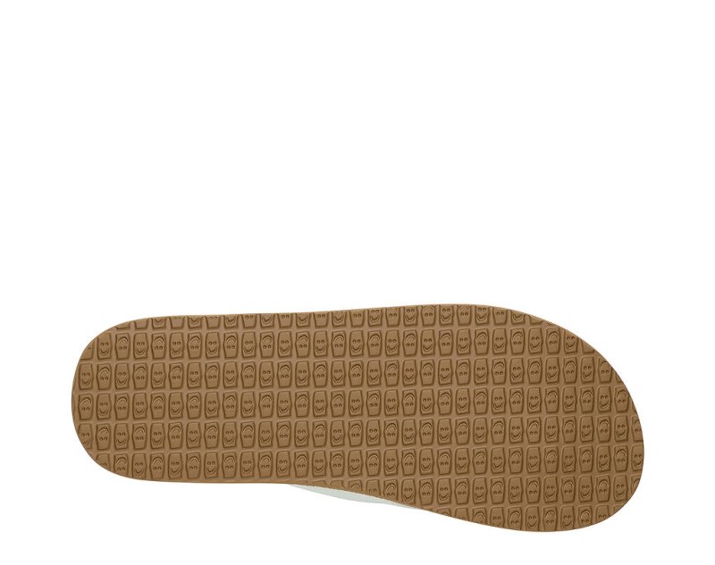 Women's Sanuk Yoga Mat Cushioned Sandals White / Brown | 2350-DAEKQ